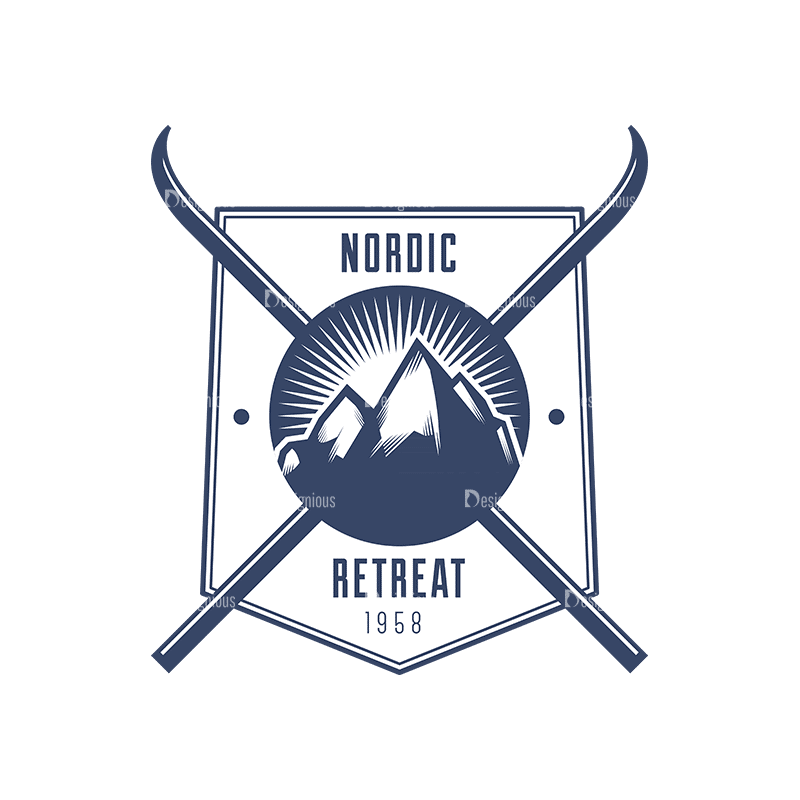 Nordic Skiing Elements Vector Set 3 Vector Logo 04 - Designious